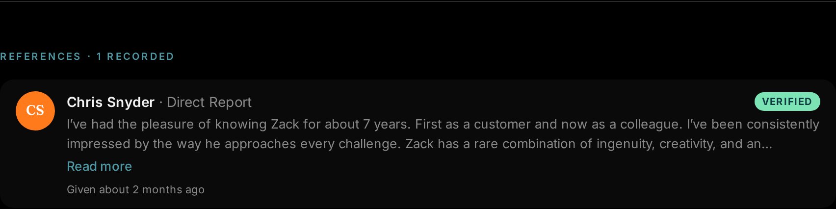 References on a Living Profile